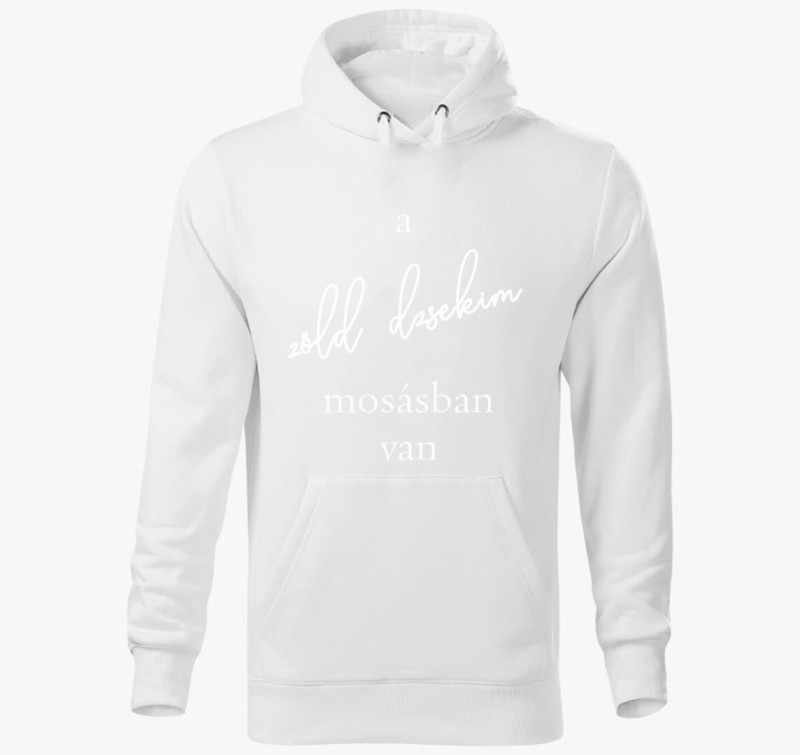 Zöld dzseki - golf kapucnis pulóver — Fehér