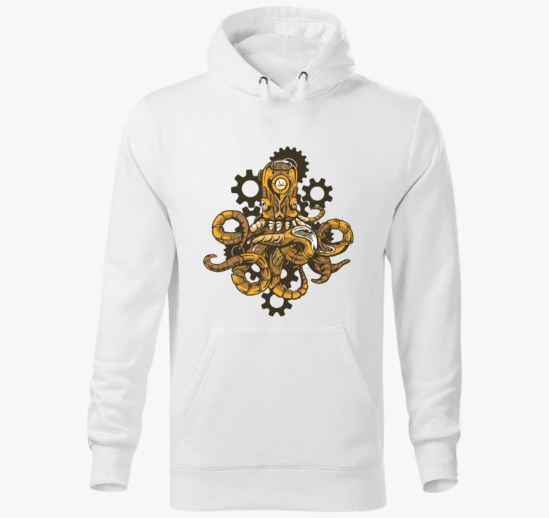Steampunk polip kapucnis pulóver — Fehér