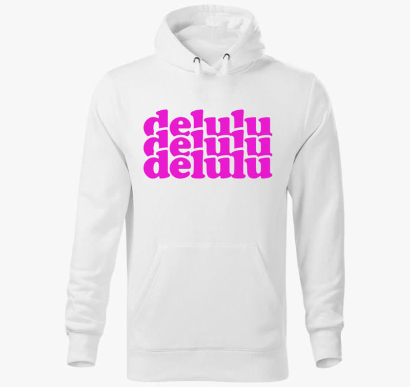 Delulu kapucnis pulóver — Fehér