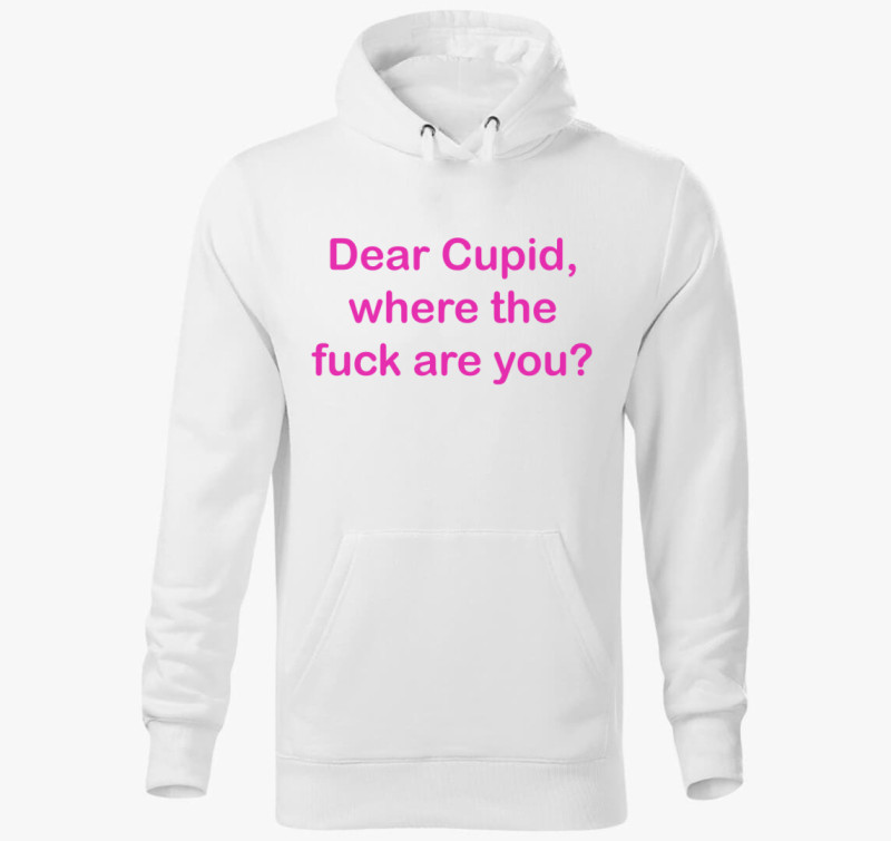 Dear Cupid pink kapucnis pulóver — Fehér