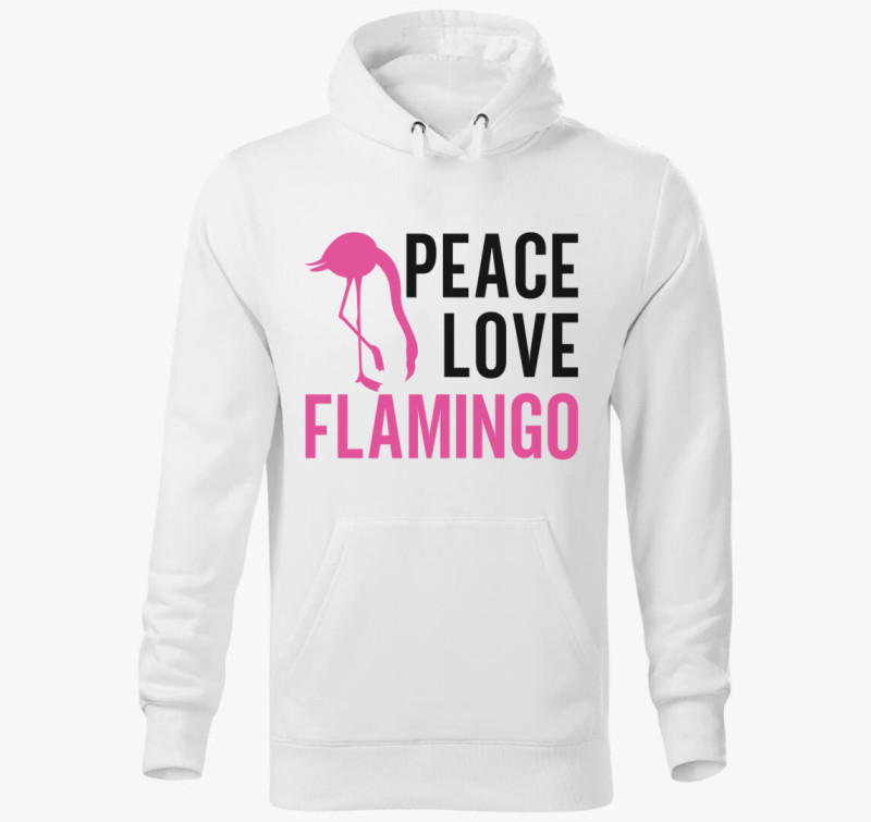 Flamingo peace kapucnis pulóver — Fehér
