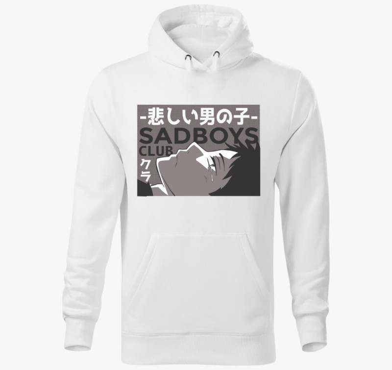 Sad Boy Club kapucnis pulóver — Fehér