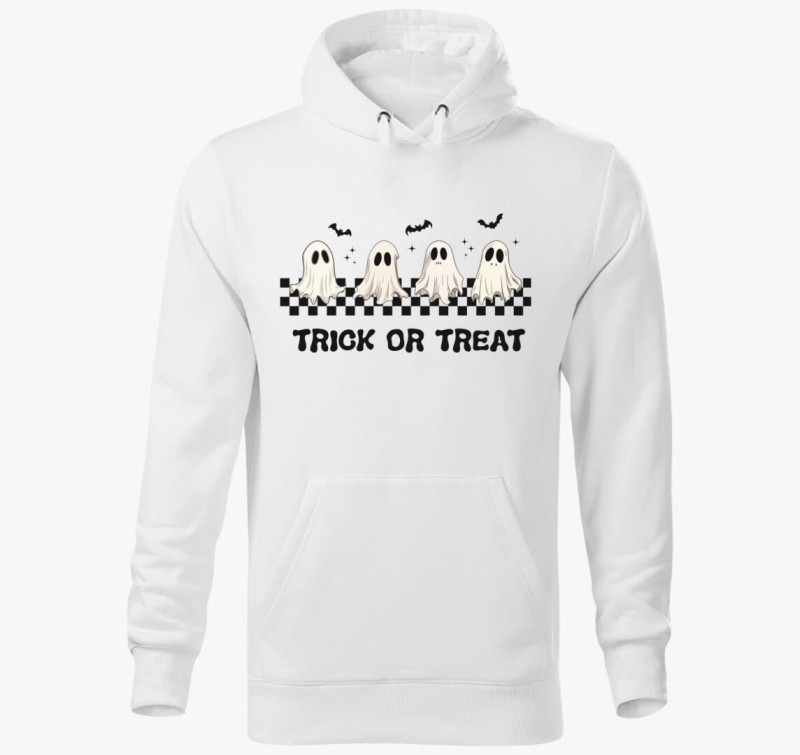 Trick or treat kapucnis pulóver — Fehér