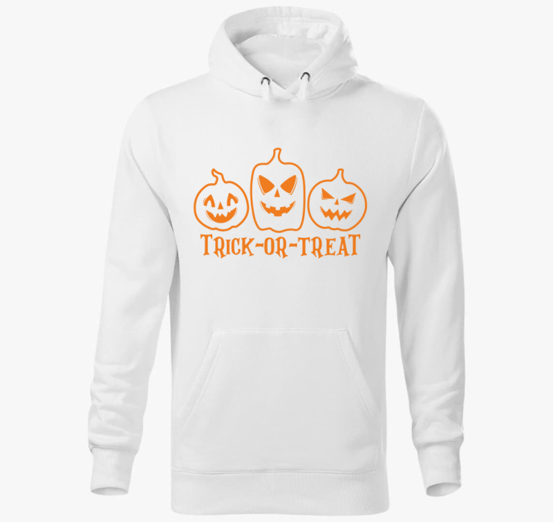 Trick or treat pumpkins kapucnis pulóver — Fehér