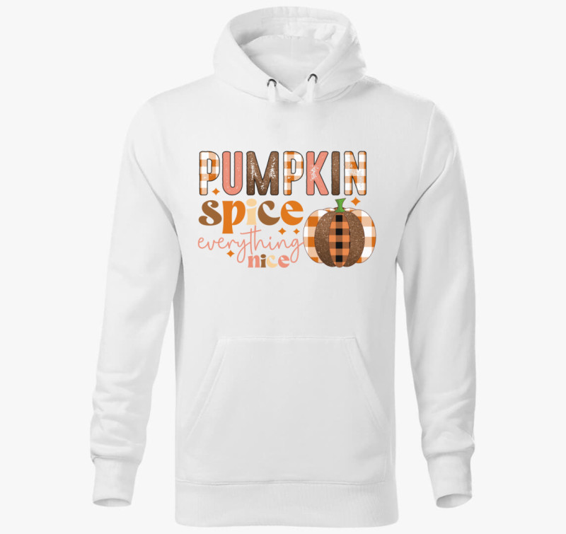 Pumpkin spice nice kapucnis pulóver — Fehér