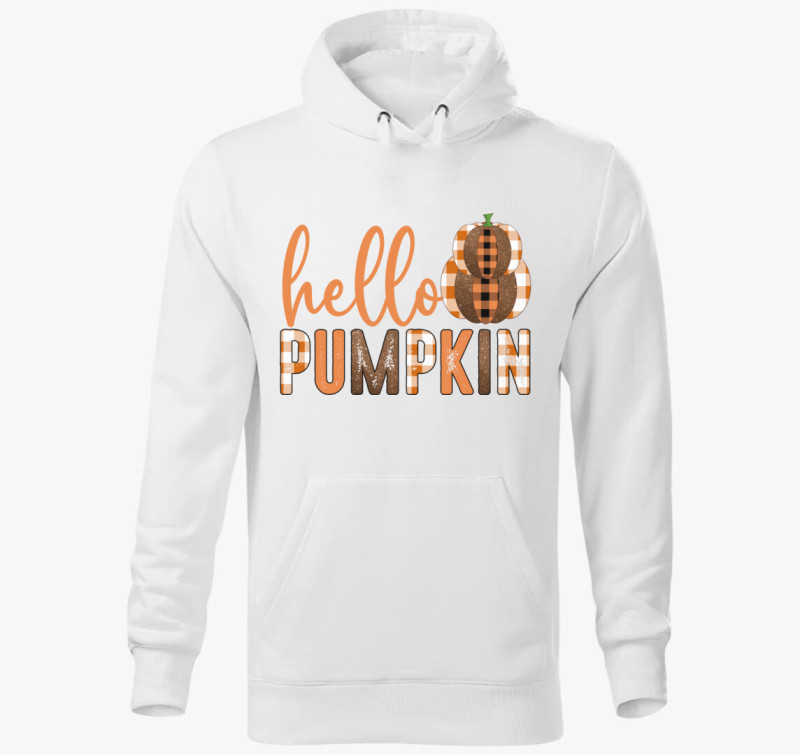 Hello pumpkin kapucnis pulóver — Fehér