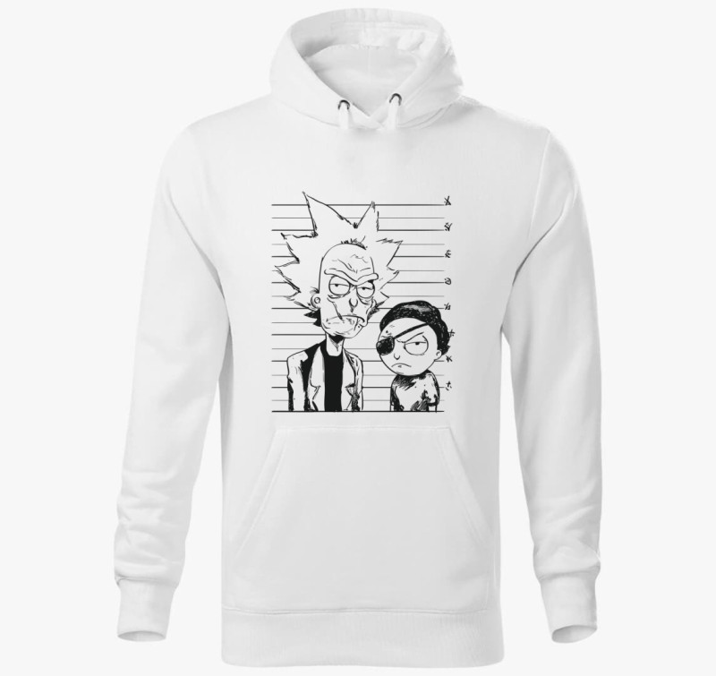 RickandMorty kapucnis pulóver — Fehér