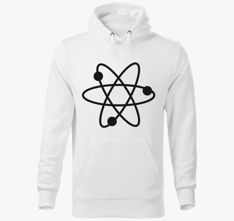 Atom kapucnis pulóver — Fehér