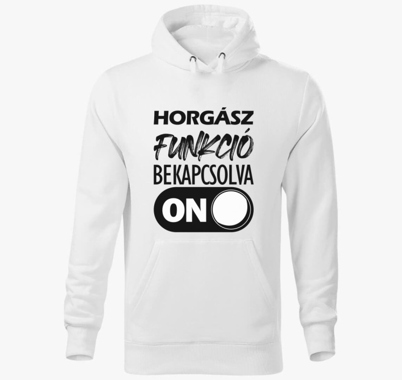 Horgász funkció kapucnis pulóver — Fehér