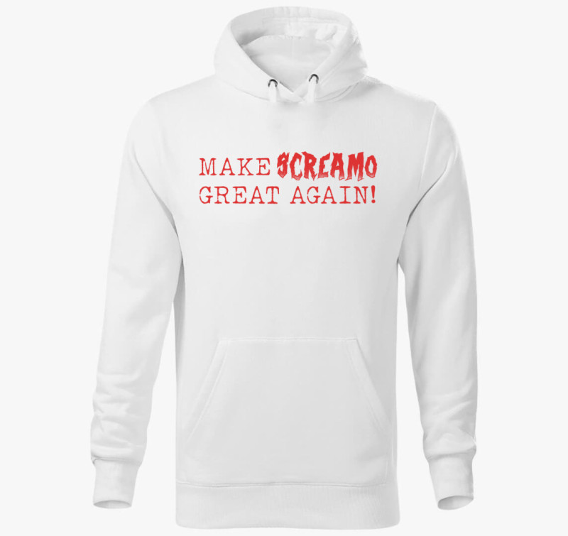 Make Sreamo Great Agan! kapucnis pulóver — Fehér