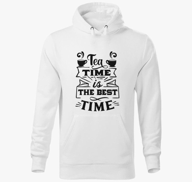 Tea time best kapucnis pulóver — Fehér