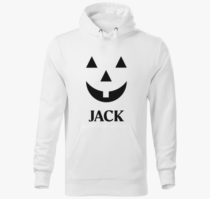 Pumpkin face névvel kapucnis pulóver — Fehér