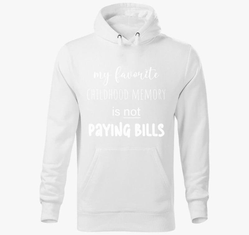 Paying bills kapucnis pulóver — Fehér