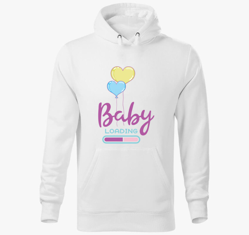 Baby loading lila kapucnis pulóver — Fehér