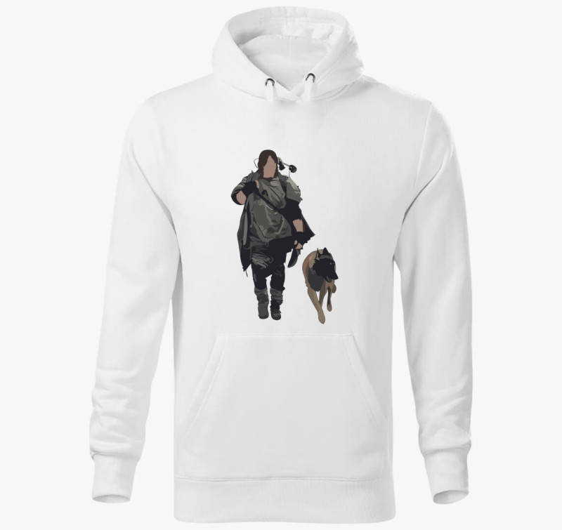 Daryl and Dog kapucnis pulóver — Fehér