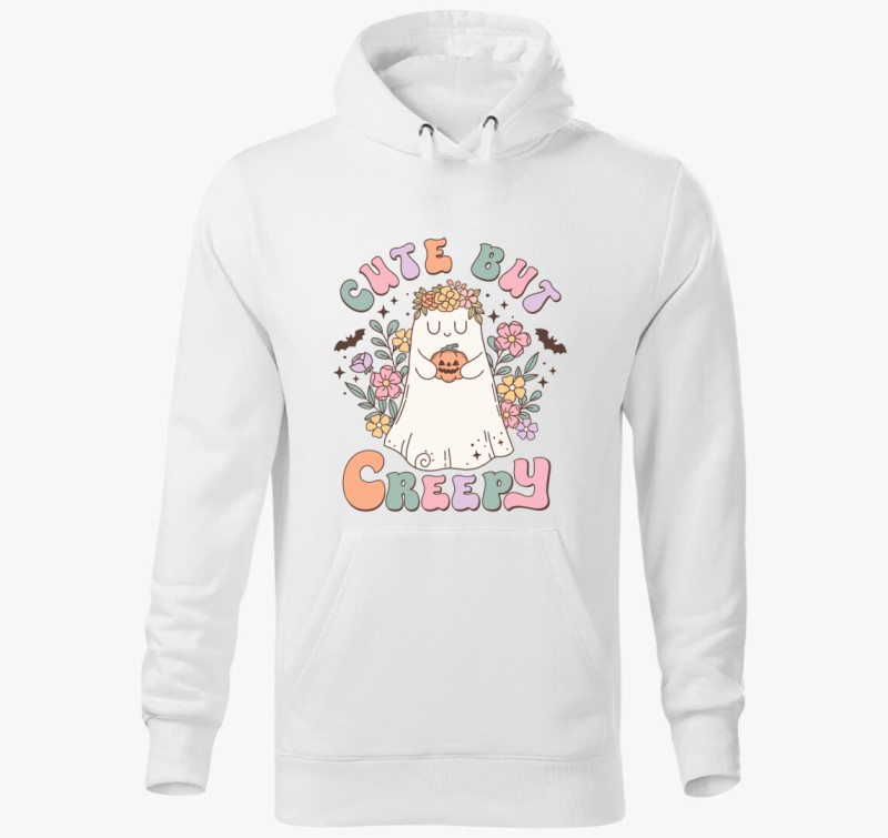 Cute creepy kapucnis pulóver — Fehér