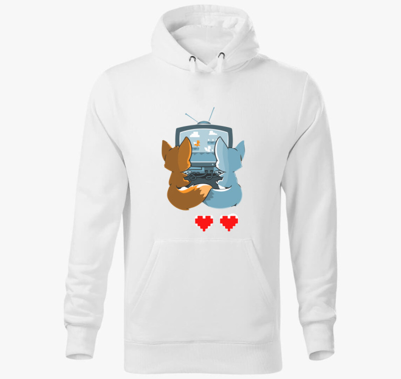 Multiplayer love kapucnis pulóver — Fehér