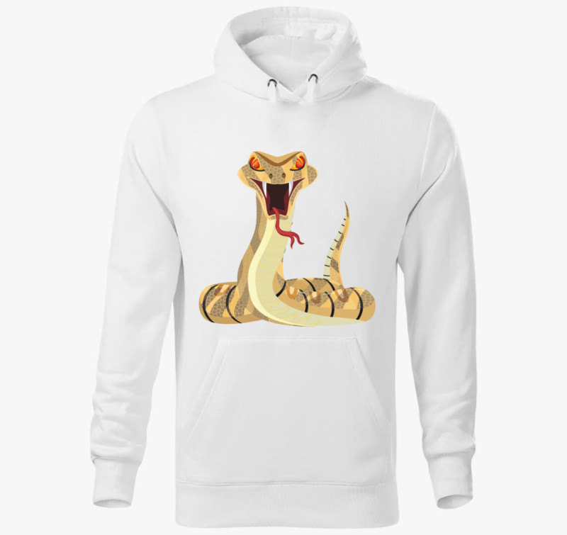 Snake kapucnis pulóver — Fehér