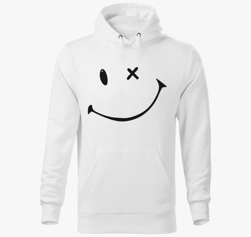 Smiley 3 kapucnis pulóver — Fehér