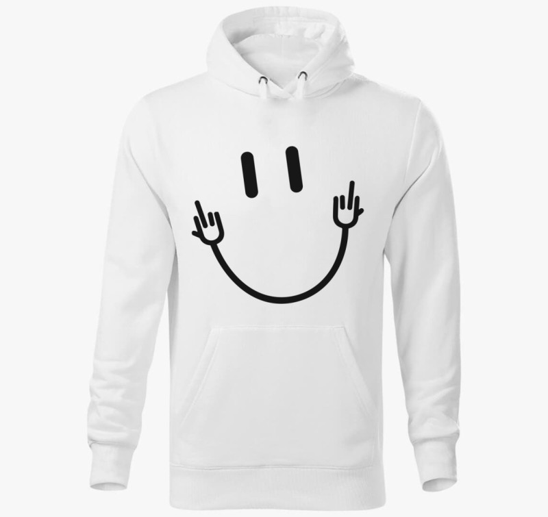 Smiley 4 kapucnis pulóver — Fehér