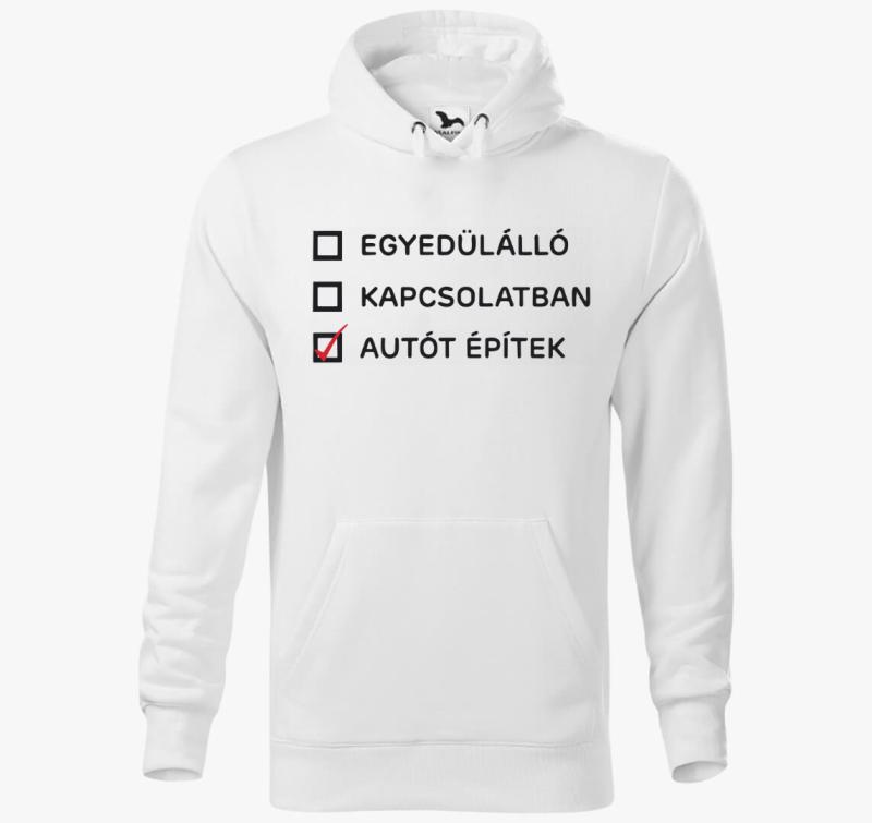 Autót építek  kapucnis pulóver