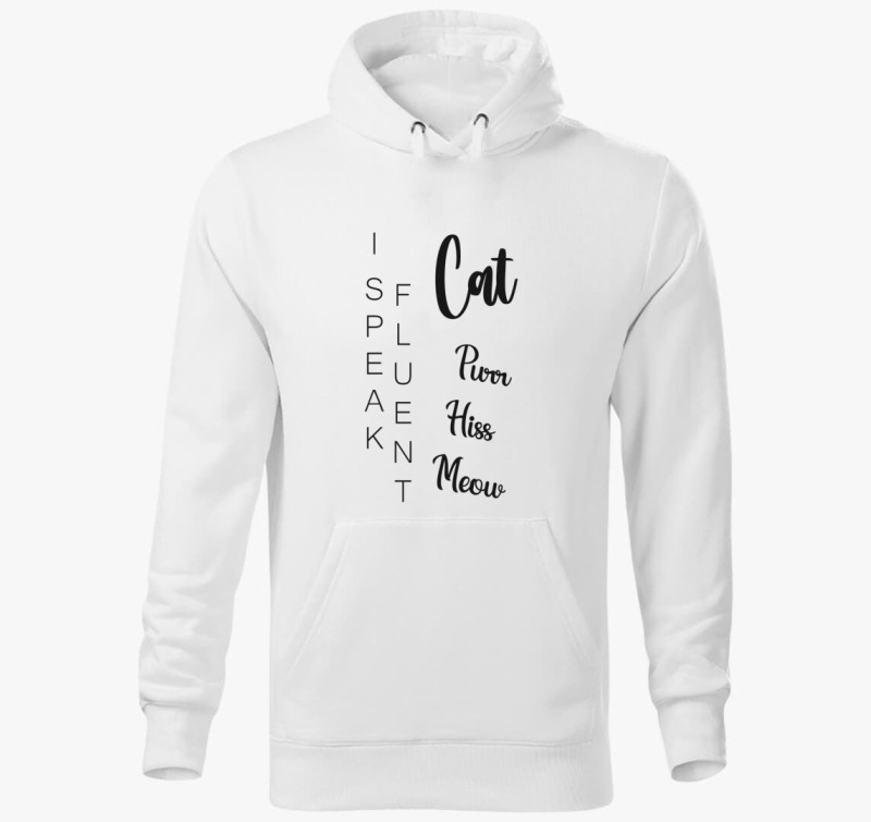 Fluent cat kapucnis pulóver — Fehér