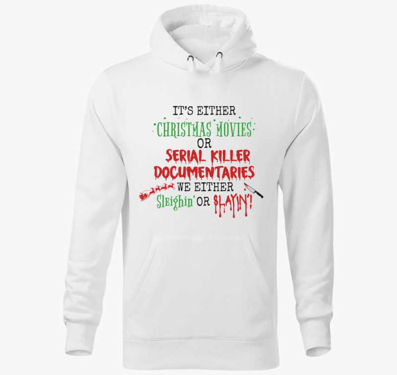 Xmas TV kapucnis pulóver — Fehér