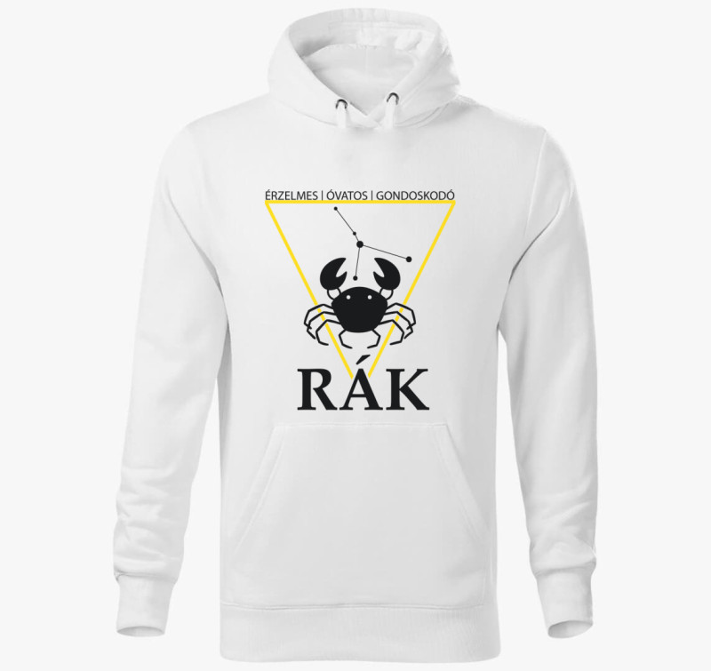 Horoszkóp RÁK kapucnis pulóver — Fehér
