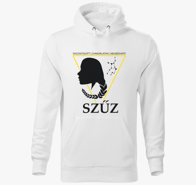 Horoszkóp SZŰZ kapucnis pulóver — Fehér