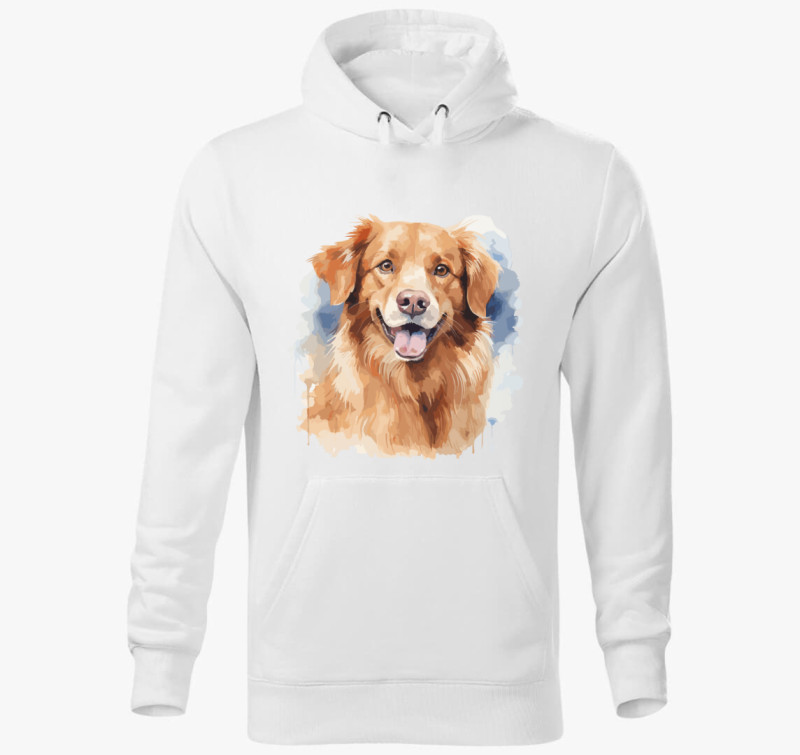 Golden retriever kapucnis pulóver — Fehér