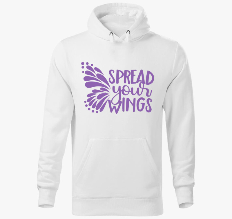Spread wings lila kapucnis pulóver — Fehér