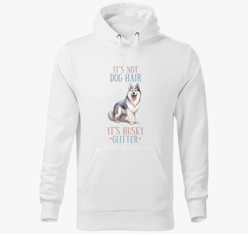 Husky glitter kapucnis pulóver — Fehér