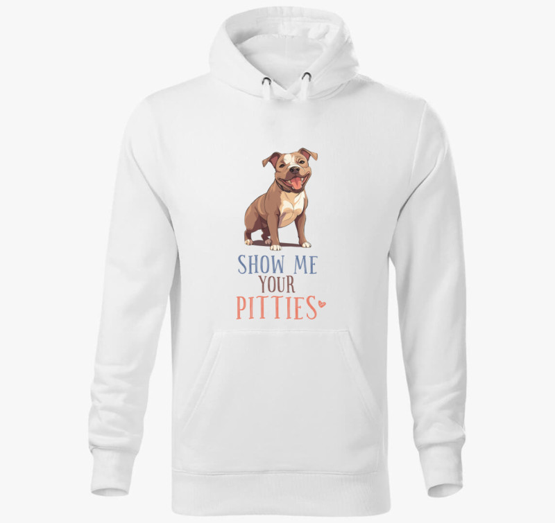 Pitties kapucnis pulóver — Fehér