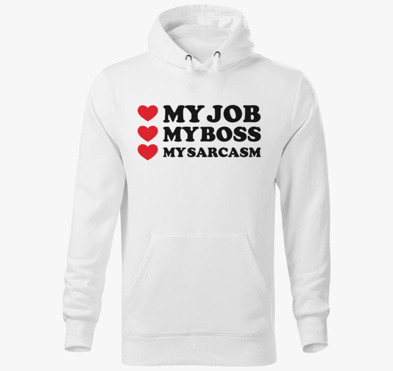 Love job boss kapucnis pulóver — Fehér