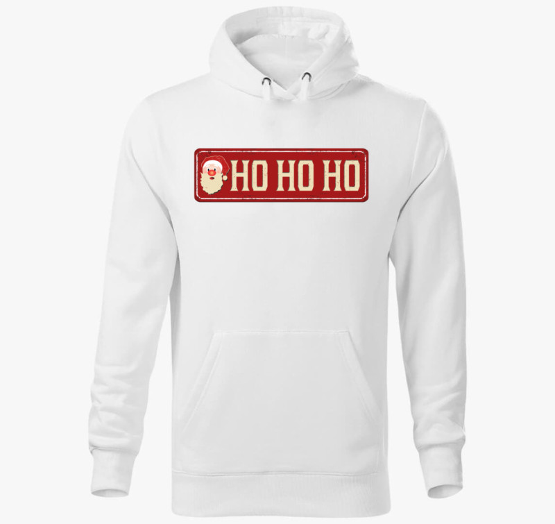 Mikulás ho ho ho kapucnis pulóver — Fehér