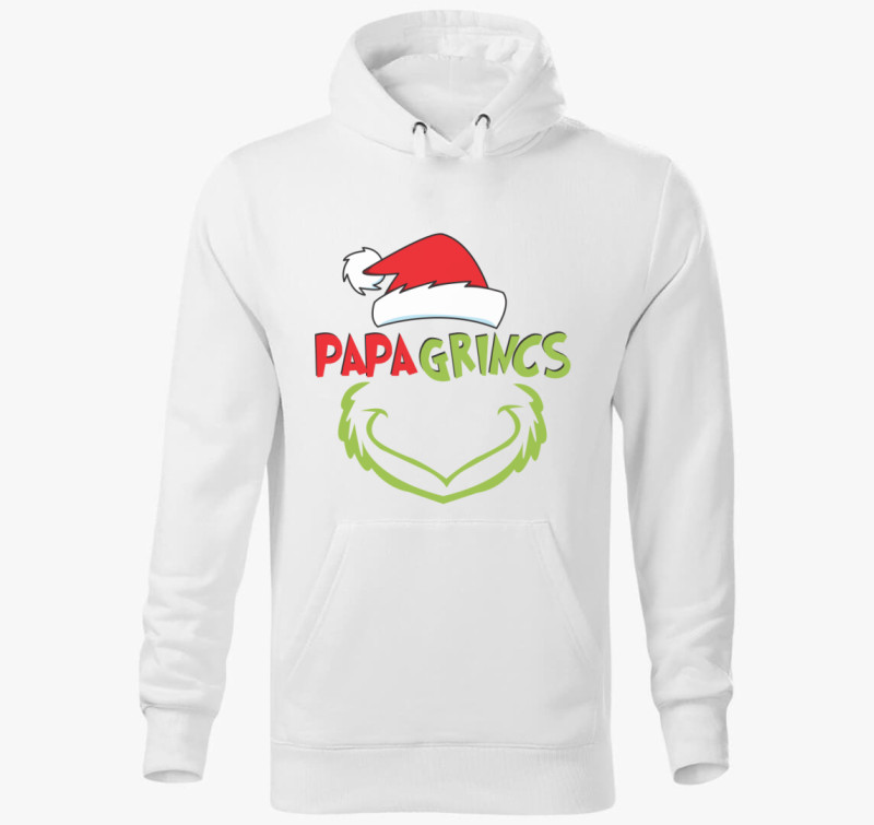 Papa grincs kapucnis pulóver — Fehér
