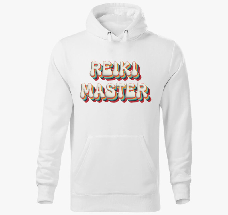 Reiki mester kapucnis pulóver — Fehér