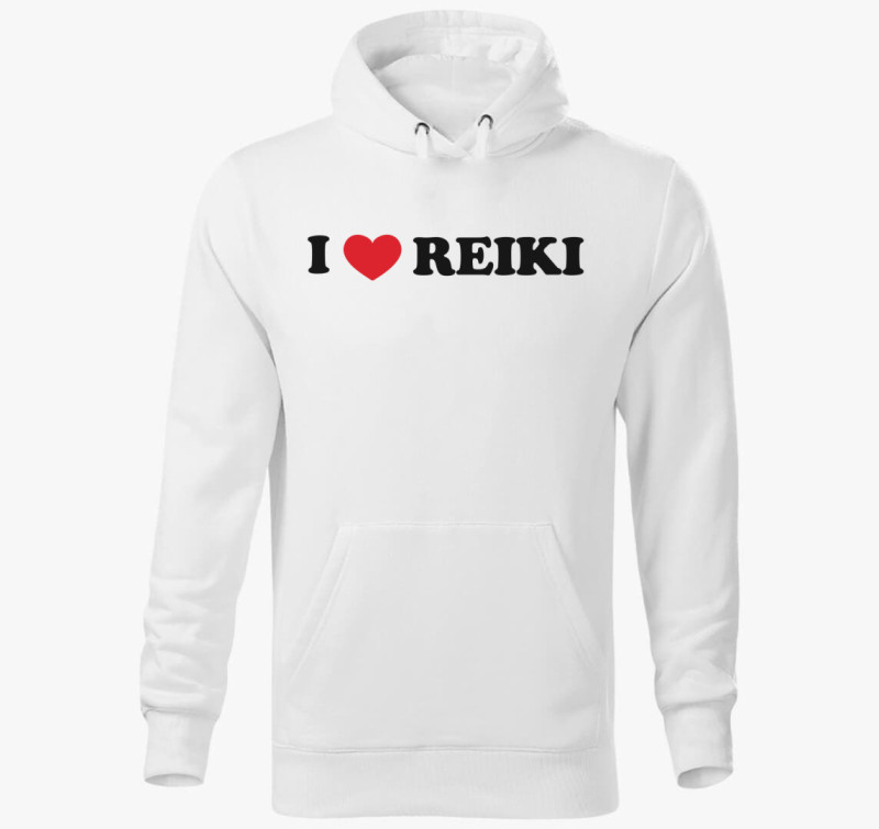 I love reiki kapucnis pulóver — Fehér