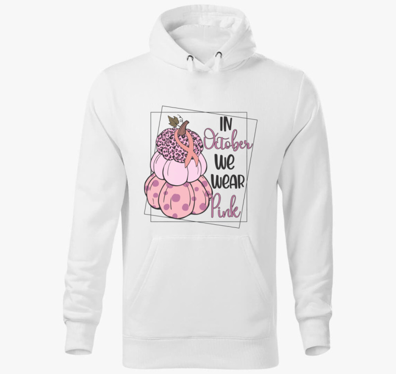 October pink kapucnis pulóver — Fehér