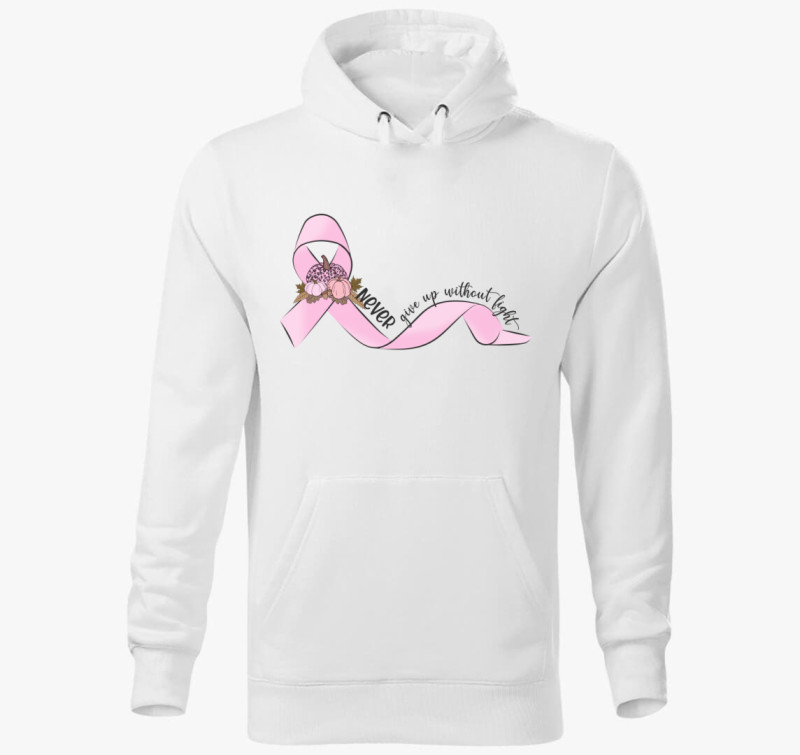 Pink ribbon kapucnis pulóver — Fehér