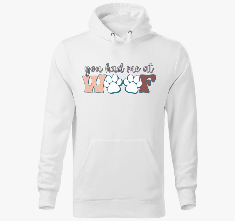 Woof kapucnis pulóver — Fehér