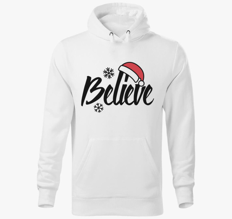 Believe Santa kapucnis pulóver — Fehér