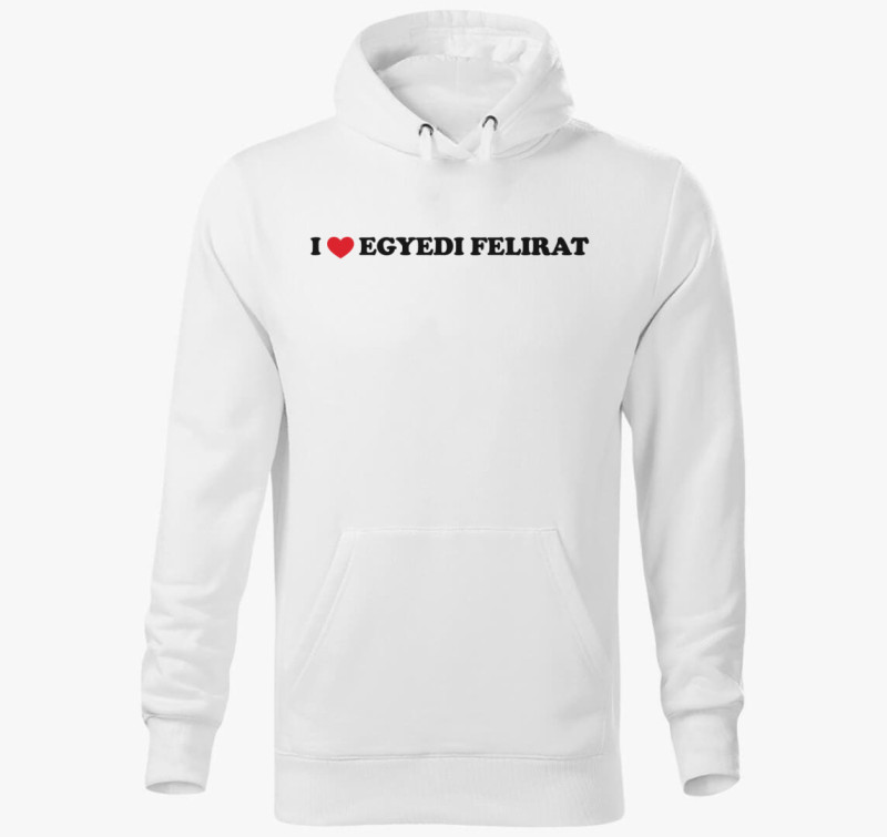 I love egyedi kapucnis pulóver — Fehér