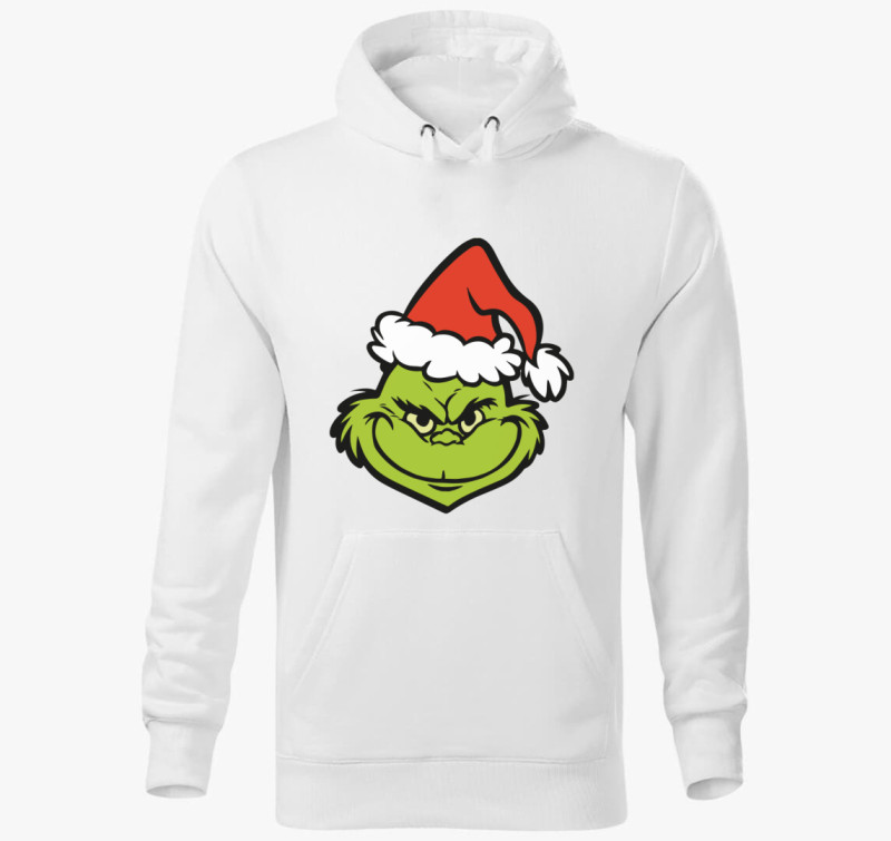 Grinchfej kapucnis pulóver — Fehér