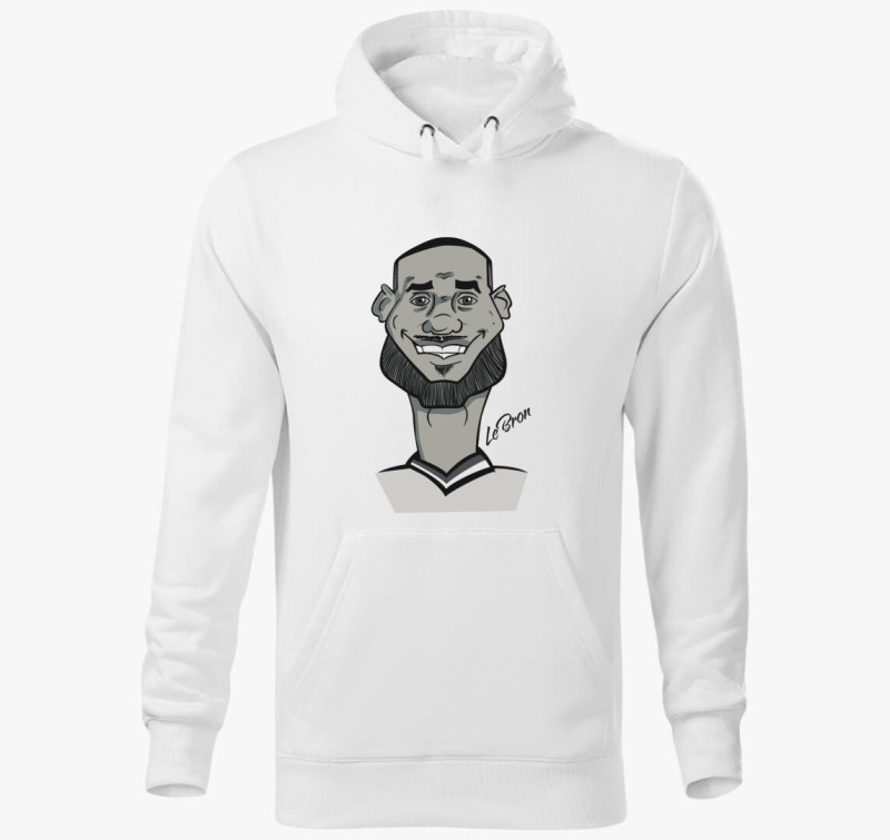 LeBron caricature kapucnis pulóver — Fehér