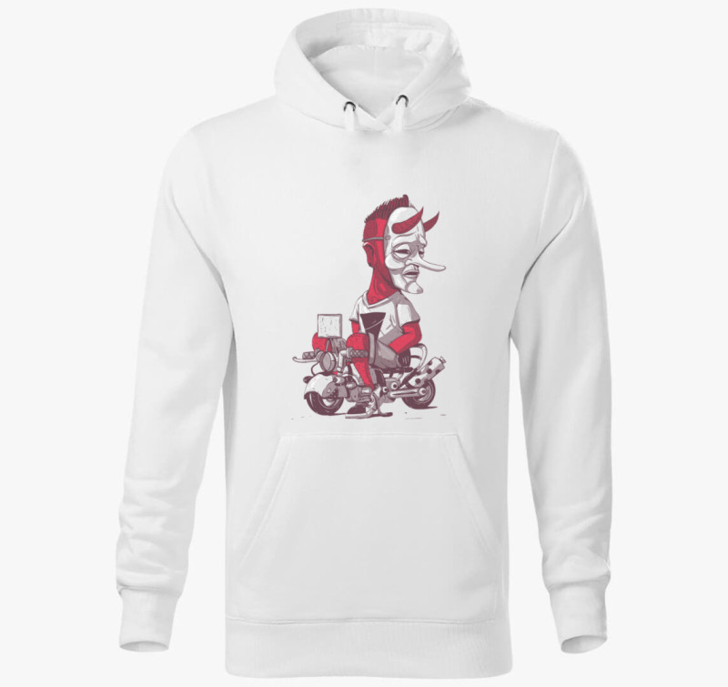 Lone rider kapucnis pulóver — Fehér