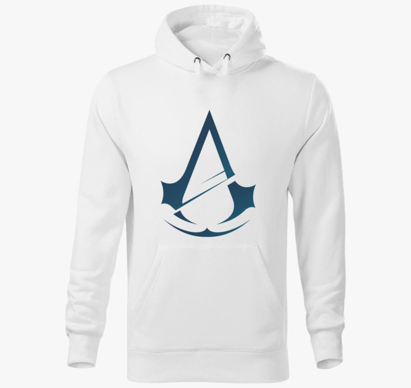 Assassin creed logós kapucnis pulóver — Fehér