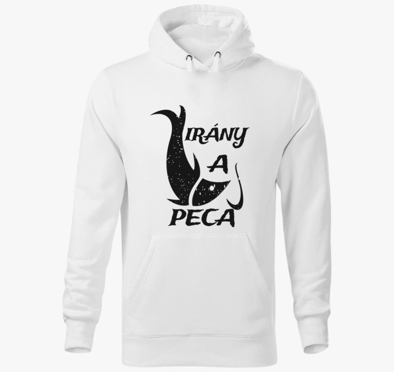 Irány a peca kapucnis pulóver — Fehér