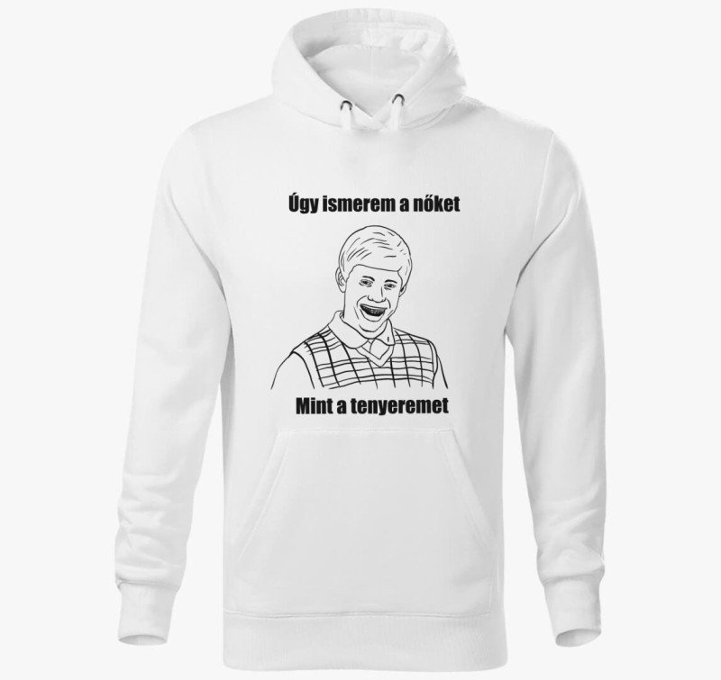 Nerd kapucnis pulóver — Fehér