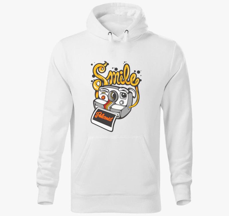 Polaroid fényképezőgép kapucnis pulóver — Fehér
